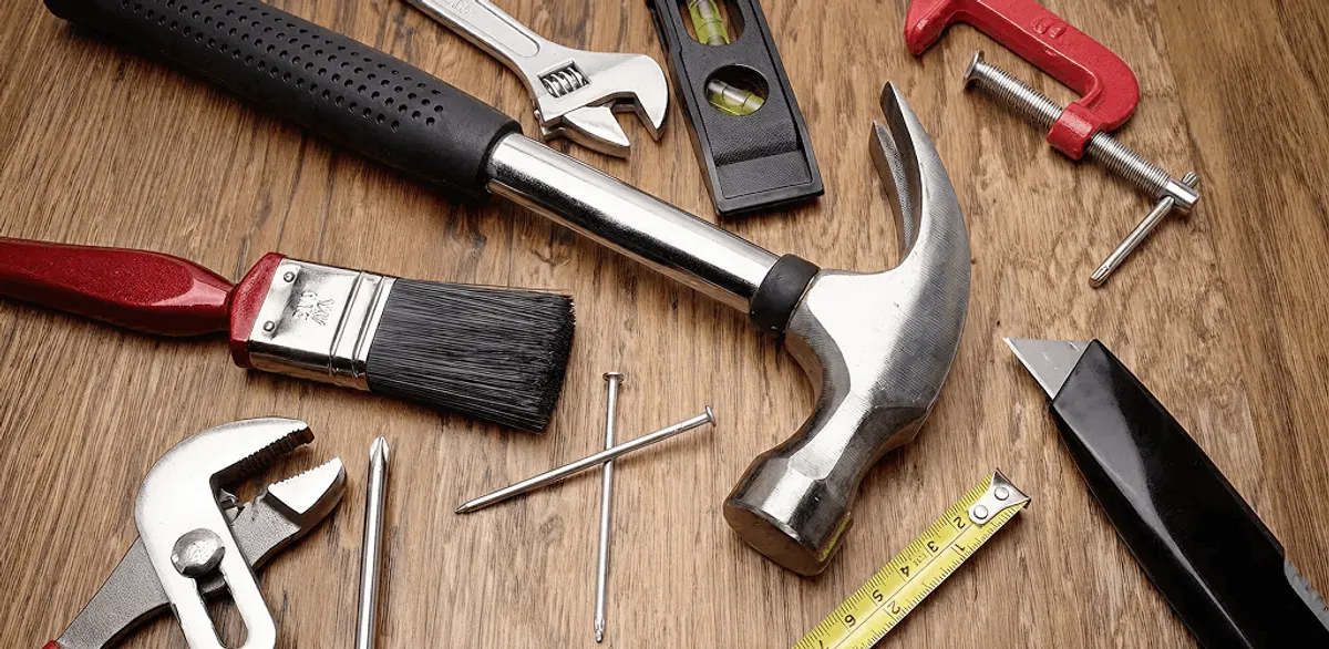 Handyman tools laid out for home repair and maintenance work in Boulder, CO